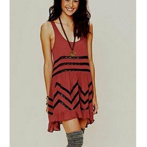 Free People Trapeze Slip Red, Small
